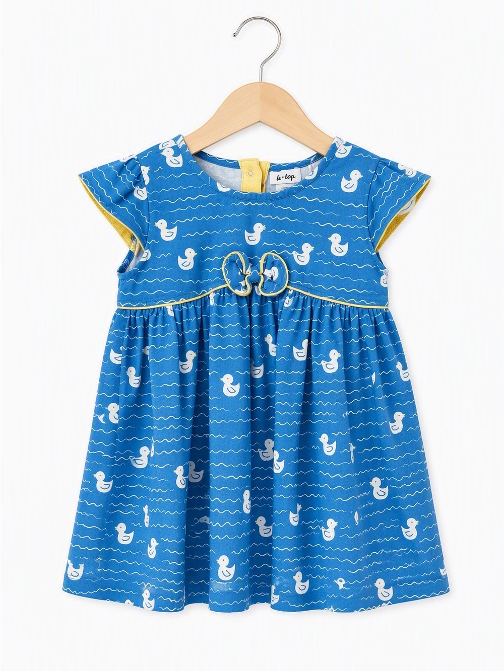 Vintage Y2K Le Top Whimsical Storybook Duck Pond A-Line Knit Dress 24M